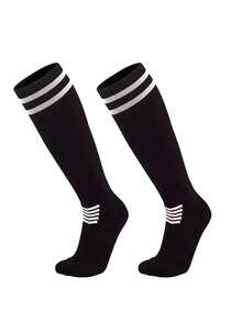 1双男士长款足球袜，专业成人加厚毛圈缓冲过膝透气运动袜，适合日常运动穿着，秋季款 - 彩色 - 查看 10