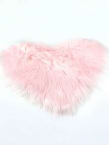 Pink Heart-Shaped Ins-Style Nail Art Photoshoot Props, Flat Lay Accessories, Fluffy Long Mat For Nail Polish Display & Live Streaming - Pink - View 7
