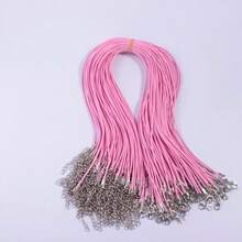 50 件随机混色皮绳项链蜡绳带扣可调节编织绳适用于 DIY 项链手链首饰制作 - 彩色 - 查看 7