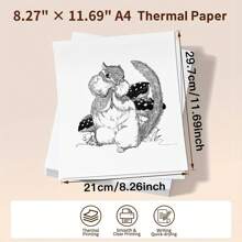 100 Sheets Thermal Printer Paper 8.27 X 11.7 Inch, US Letter Size Thermal Paper, Compatible With M08F/A40 PeriPage Thermal Portable Printer, Continual Feeding Folded Printing Paper,For School Supplies,Back To School - White - View 6