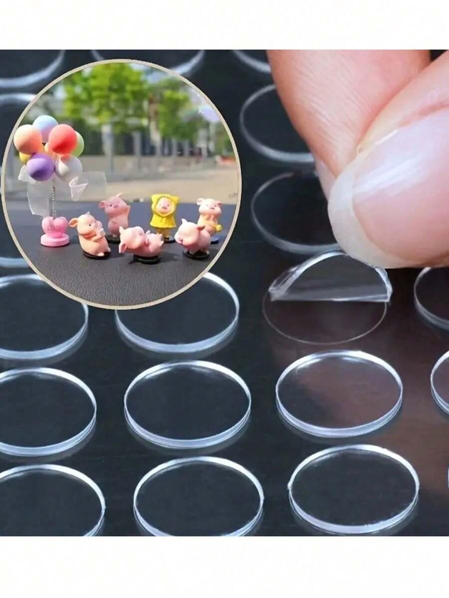 400/200/100 Pcs (20 Per Sheet) Transparent Round Double-Sided Adhesive Stickers - Removable, Damage Free, Nano Adhesive, Suitable For Handmade Gift Wrapping, Wedding, Christmas, Holiday Decoration - White and Transparent - View 1