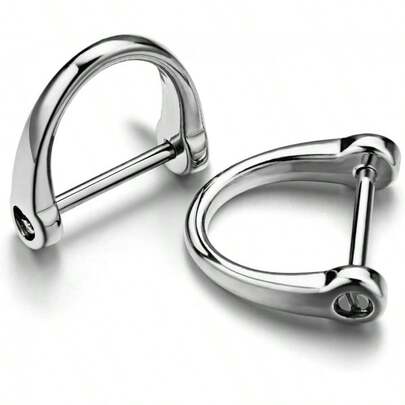 3 pares de anillos en forma de D con grillete de tornillo, llavero de cuero de coche, anillo en forma de herradura de 3 colores: negro, plateado y dorado