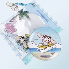 Miniso 1pc Cinnamon Dog Summer Dark Skin Theme Candy Badge Pendant, Transparent Window Design To Display Favorite Badges, Best Accessory For Daily Backpack/Bag - Blue - View 3