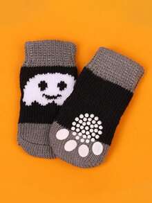 4/8pcs Random Print Pet Anti-Slip Socks, Suitable For Small And Medium Dogs, Anti-Slip, Puppy Protective Socks - Multicolor - View 4