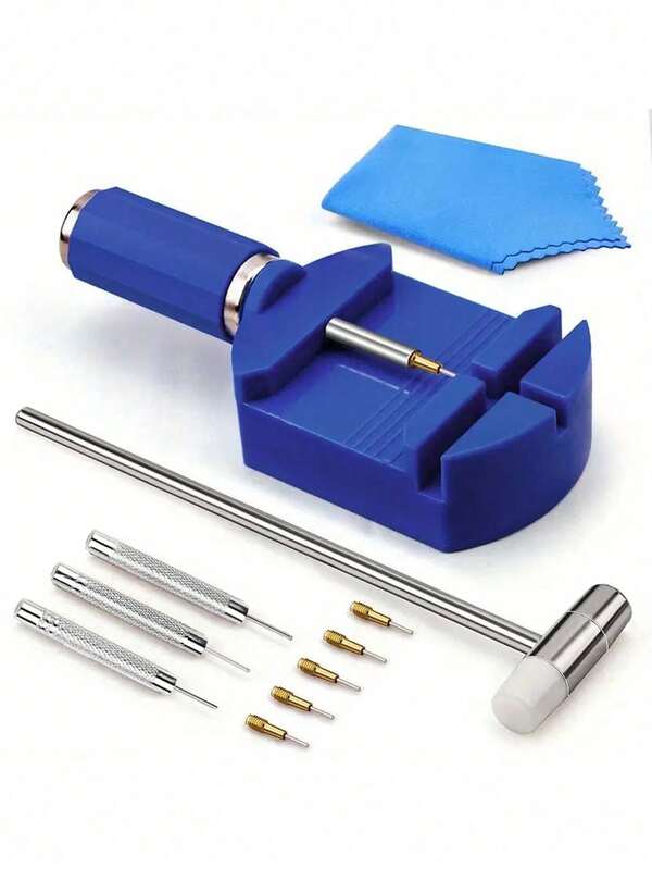 11 件装手表链环拆卸工具套件，表带工具链销拆卸器维修工具套件，用于表带调节、手表手链尺寸和手表维修，是送礼的理想选择
