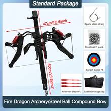 Full Metal New Fire Dragon Continuous Compound Bow New Slingshot Adults Special Bow Outdoor High-Precision And Stable Shooting Powerful Steel Ball Shooting Archery Shooting Dual-Purpose Bow Slingshot, Standard Package - Gói cơ bản - Cung hợp chất bắn cung Fire Dragon Steel Ball - Xem 12