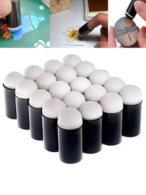 30/15 piezas Esponjas para pintar con los dedos, herramientas de pintura, herramientas de difuminado, útiles escolares/de oficina