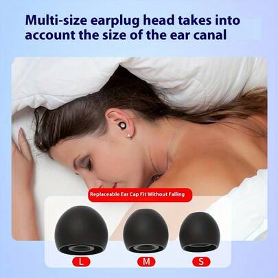 1Sets - Reusable Silicone Earplugs, Consisting Of 2 Earplugs And 4 Spare Parts, Specially Designed For Sleep And Sound Insulation, Without Harming The Ears. Night Noise Reduction Earplugs And Snoring Sound Insulation, Suitable For Sleeping, Taking Naps, Working, Studying, Back-To-School Gifts, Christmas Gifts.
