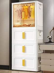 5/4/3/2/1 Layer No Assembly Required Adult Baby Wardrobe Simplemess Children Clothes Storage Cabinet Plastic Organizer Foldable - Multicolor - View 8