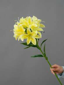 1 件高品质人造长茎十头百合，家居装饰配件婚礼过道插花