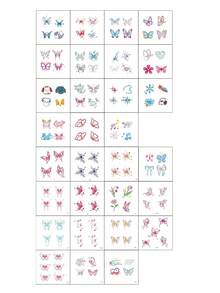 30 piezas de tatuajes temporales de mariposa de colores en el dedo, patrón pequeño de mariposa, tatuaje temporal impermeable para dedos, brazos y Body - Multicolor - Ver 6