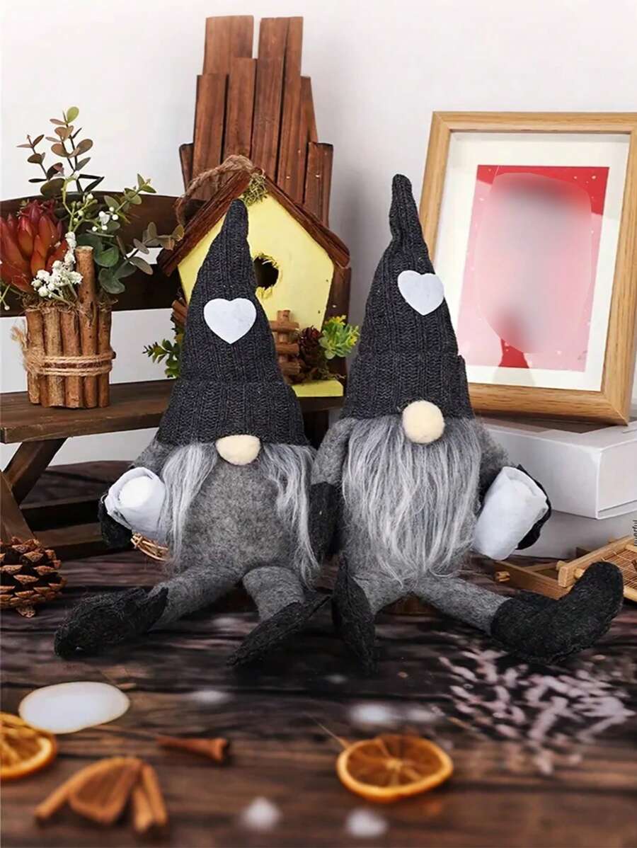 1/2 件侏儒毛绒瑞典小矮人无脸斯堪的纳维亚圣诞老人侏儒小雕像节日装饰生日展示装饰品，适用于万圣节圣诞节感恩节生日礼物、桌面中心装饰、床头柜、书桌装饰