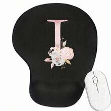 Pink Flower Letter Wrist Rest Mouse Pad Comfortable Hand Rest Support Non Slip Mice Mat Soft Pink Mouse Mat Deskpad For PC Laptop Computer - Black - View 13