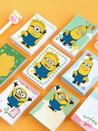 Minions 6pcs Minions Puzzle Stickers, Cute Big Eyes, Creative Face-Swapping Mobile Phone Luggage Stickers, DIY Wholesale Decoration Room Decor Bedroom Decor Home Decor Wall Decor School Decor School Surprise Dormitory Decor Back To School Birthday Gifts, Party Decoration Stickers