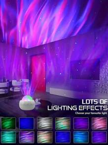 1 pezzo Luce ambiente colorata a onde d'acqua, luce di proiezione luminosa a stelle di lusso USB, scintillante per vacanze, feste, campeggio e altre occasioni - un regalo fantastico per ogni occasione e il miglior regalo per ragazzi e ragazzi