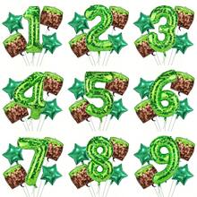 1 Set mit 40 Zoll grünen Zahlenballons 0-9, moderne Pixel-Stil grüne Folienballons, Pixel-Würfel Aluminiumfolienballons geeignet für grüne Geburtstagballons, Pixel-Welt-Spiel-Thema Geburtstagsdekoration, Spiel-Thema Geburtstagsdekoration, geschlechtsneutrale Geburtstagsdekoration, Abschlussfeier, Jahrestag, Feier, Familientreffen, Feiertagsdekoration, Wald-Thema Geburtstag, Themen-Geburtstag, Fotorequisiten. - Verschiedenfarbig - Übersicht 3