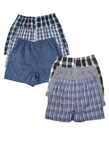 Men's Boxer Shorts Random Mixed Color Pack Woven Relaxed Fit Boxers For Men Soft Breathable Mens High Quality Underwear With Fly Pouch Elastic Waist Comfortable Fabric Menswear