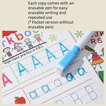 Kids Handwriting Practice Exercise Books, Early Education Tracing Writing Workbooks, Erasable, English, Cross-Border Wholesale Source