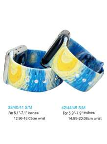 1 pezzo Cinturino per orologio in silicone con stampa cielo stellato doppia faccia, adatto per 38/40/41/42/44/45/49mm, cinturino sportivo di ricambio con stampa leopardata alla moda per Apple Watch Series 10/9/Ultra/SE/8/7/6/5/4/3/2/1 Donna