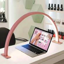 1 pezzo Lampada per unghie a semi-cerchio a LED, alimentata tramite USB, in lega di alluminio, 3 modalità di colore + regolazione continua della luminosità, adatta per arte di unghie, estensione ciglie, tatuaggi e altri trattamenti, montaggio da tavolo