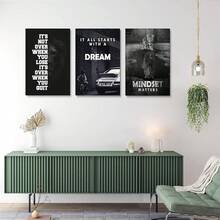 GUBIYU Black Hustle Grind Execution Wall Art Set Of 3 Framed Canvas Office Inspirational Motiviational Wall Decor Art Positive Quotes Posters Living Room Pictures Walls Decor Mens Guys 12x16 - A002 黑白勵志牆飾 - 查看 4