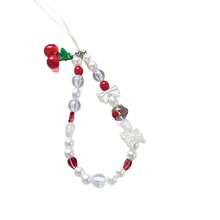 Summer Cherry Cream Bow Mobile Phone Chain Lanyard Ccd Camera Girl Backpack Pendant Retro Short Accessories, Mobile Phone Lanyard, Camera Lanyard - Anh đào đỏ - Xem 5