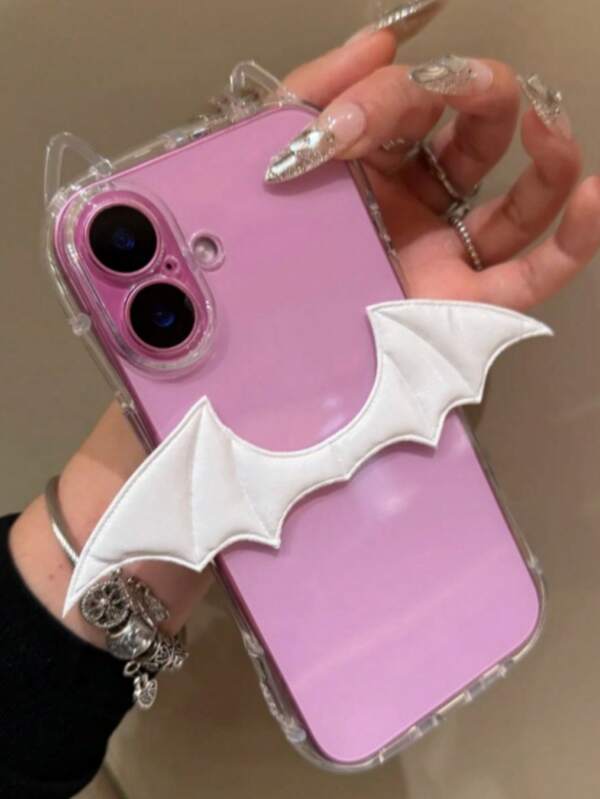 Funda de silicona suave con orejas de gato transparentes y alas de ángel creativas y lindas para iPhone 16, 15, 14, 13, 12, 11 Pro Max Plus, cubierta protectora de lente como regalo para niñas