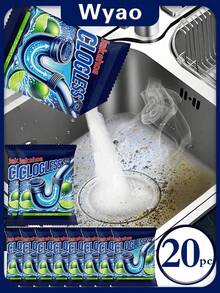 jakehoe 20/10/8/4/1pc排水管疏通剂适用于清洁马桶浴室浴缸厨房水槽厨房洗菜盆厕所下水道堵塞除臭清洁疏通剂，馈赠亲友佳品（新旧款随机发） - 粉狀 - 查看 2