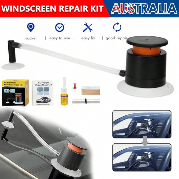 Car Windshield Repair Kit Fix Glass Chip Crack Windscreen Repair Tool Air Pump