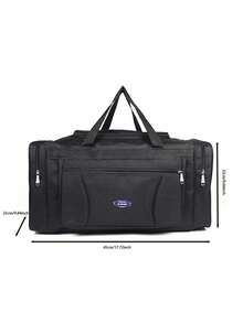 男女通用旅行手提包，男士大容量周末旅行包，运动健身过夜包，假日度假必备手提包，行李箱包，旅行包，女士旅行包 - 黑色 - 查看 3