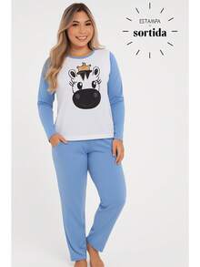 Women's Cold Weather Pajama Kit - Ideal For Cold Days, In Soft And Cozy Fabric - Nhiều màu - Xem 2