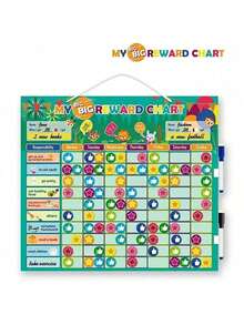 BELLKIDS 156 Stücke Verhaltensbelohnungstafeln, Wachstumsaufzeichnungstafeln, Gewohnheits-Selbstdisziplin-Tafeln, doppelseitige magnetische Holztafel, Einzel- und Gruppenwettbewerb, Pentagramm-Aufkleber, Klassenzimmer-Interaktion, Lehrer-Anreiz-Requisiten, Klassenzimmer, Familie, Lehrmittel, Schulanfang
