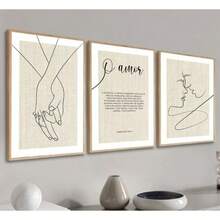 Decorative Painting Corinthians 13 4-7 On Biblical Love 30x60 3 Pieces Living Room Bedroom Kitchen And Office Decoration - 白色 - 查看 1