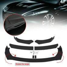 Specially Designed For Fashion Car Owners: Front Lip And Chin Bumper Modification Kit-High Quality Black PP Material+Easy Installation Design, Compatible With Mainstream Models!