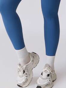 NcmRyu 1条装女士弹力简约百搭休闲户外瑜伽健身跑步运动长裤 - 藍色 - 查看 3