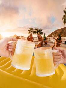 Double-Layer Ice Cup, Essential For Pool Parties, Keeps You Cool All Summer. Double-Layer Beer Mug, Chilled Cooling Cup, Creative Freezer Mug. Summer Creative Iced Coffee & Juice Cup, Household Gathering Cold Drink Freezer Mug. - Multicolor - View 1