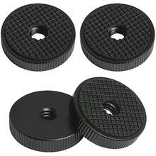 1/4 Inch Knurled Screw Nut 26mm/1in Diameter, Hot Shoe Locking Knob Nut And Spacer, 4PCS 1/4Inch Aluminum Alloy Female Thumb Wheel Lock Nut Adapter With Gasket - 11 - View 4