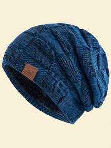 JZML 1件字母裝飾軟款戶外滑雪針織毛帽，附內裡，秋季穿搭 - Fashion Beanie - 查看 18