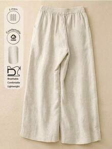 Comfortable, Casual, And Loose Linen Long Pants Suitable For Larger-Sized Women Are The Ideal Choice For Daily Home Wear, Suitable For Spring, Summer, And Autumn Seasons.