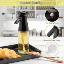 Honbuty Olive Oil Sprayer For Cooking, 200ml Glass Oil Dispenser Bottle Spray Mister, Refillable  Oil Vinegar Spritzer Sprayer Bottles For Kitchen, Air Fryer, Salad, Baking - Black - View 4
