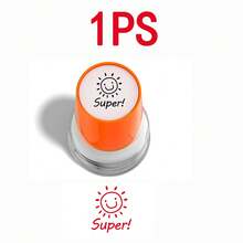 1pc Spanish Round Teacher Encouragement Stamp, Back To School Season Essential Classroom Supply, Options: 1pc, 2pcs, 3pcs, 4pcs, 5pcsExcellent, Very Good, Perfect, Great, Fantastic - Orange - View 10