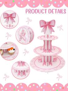 1 bộ giá đỡ bánh hình nơ hồng, giá trưng bày bánh cupcake bằng giấy hình nơ hồng dễ thương, khay bánh nhiều tầng dùng trang trí bánh kem chủ đề nơ hồng, trang trí tiệc nơ hồng, trang trí tiệc mừng em bé, đồ dùng làm bánh tự làm cho bàn tiệc nơ hồng, vật trang trí trung tâm bàn tiệc cưới màu hồng, đồ dùng trang trí tiệc sinh nhật chủ đề nơ hồng, phụ kiện trang trí bánh, quà tặng tiệc sinh nhật, đồ trang trí nơ hồng. - nơ hồng - Xem 11