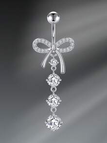 CIZME 1 件时尚不锈钢心形花蝴蝶肚脐环，适合女性日常装饰，14G 10mm 肚脐环穿孔首饰刻面方晶锆石吊坠肚脐环肚脐穿孔身体首饰 - 彩色 - 查看 24