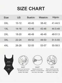 1 Pieza Shapewear tipo corsé sin espalda sexy y de microfibra para mujer de talla grande, uso de verano