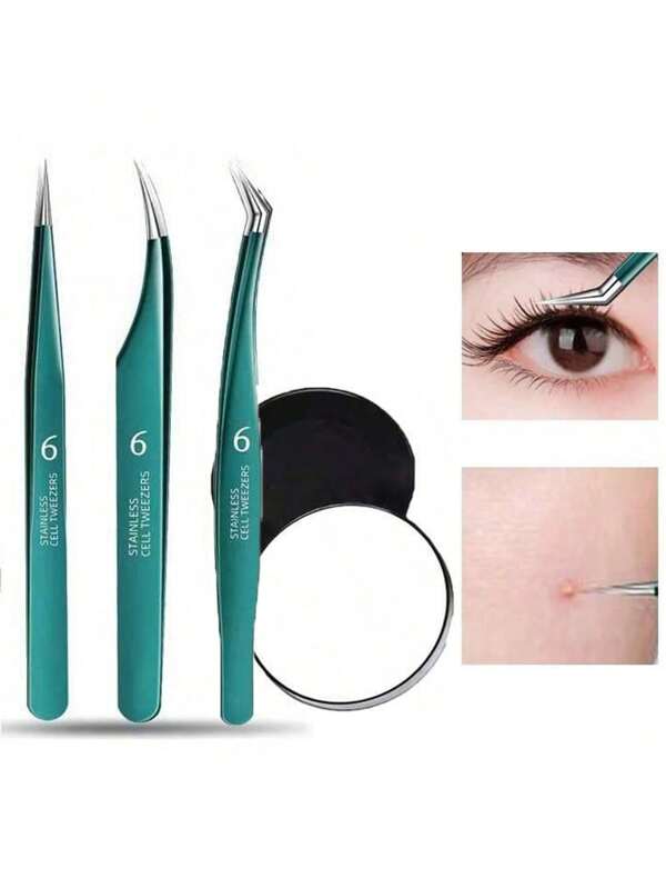 Kit para extractor de granos, Pinzas extractoras de puntos negros profesionales para salón de belleza, Aguja para extraer astillas de la piel