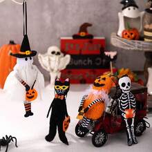 New Halloween Decoration Hanging Accessories, Pumpkin, Black Cat, Ghost, Skeleton Decor For Home, Party, Halloween Event Venue Layout Props - Multicolor - View 6