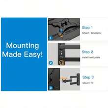 Adjustable Rotating TV Stand, Suitable For 14-27/14-42/32-55 Inch Screens - Cold-Rolled Steel, Wall Mounted Design - 黑色 - 查看 11