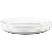 Dinnerware Set Of 8 Elegant White Tempered Glass Plates 10.5inch Round Dishes Microwave And Dishwasher Safe - 6 - Xem 1