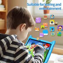 Máy tính bảng giáo dục trẻ em 7 inch / 4GB + 64GB / Hệ điều hành Android 13 được cài đặt sẵn với phần mềm dành cho trẻ em / Pin dung lượng lớn 4000mAh / Hỗ trợ WiFi, Kiểm soát của phụ huynh, Trò chơi giáo dục / Chất liệu nhựa ABS / Máy tính bảng giáo dục trẻ em (Bao gồm: Hộp đóng gói, Cáp dữ liệu, Sách hướng dẫn, OTG, Kim gắn thẻ SIM) - Nhiều màu - Xem 8