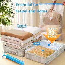 Extra Large Vacuum Storage Bag Set, Space-Saving, Reusable, Waterproof And Moisture-Proof Compression Bags, Suitable For Clothes And Bedding, Travel Luggage, Blankets, Quilts, Ideal For Dormitories, Wardrobes, And Moving - XXL (4 chiếc) - Xem 4